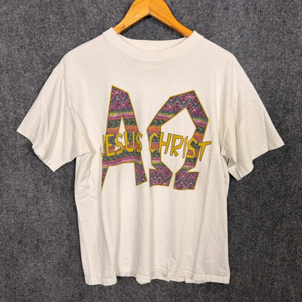 Vintage Jesus Christ Alpha Omega T Shirt Religious Christian Alpha Omega Shirt